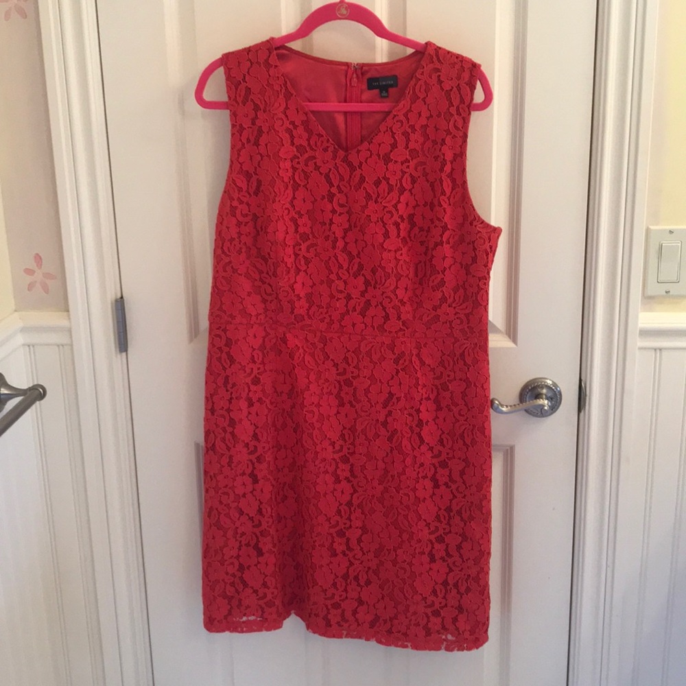 Orange lace detail dress